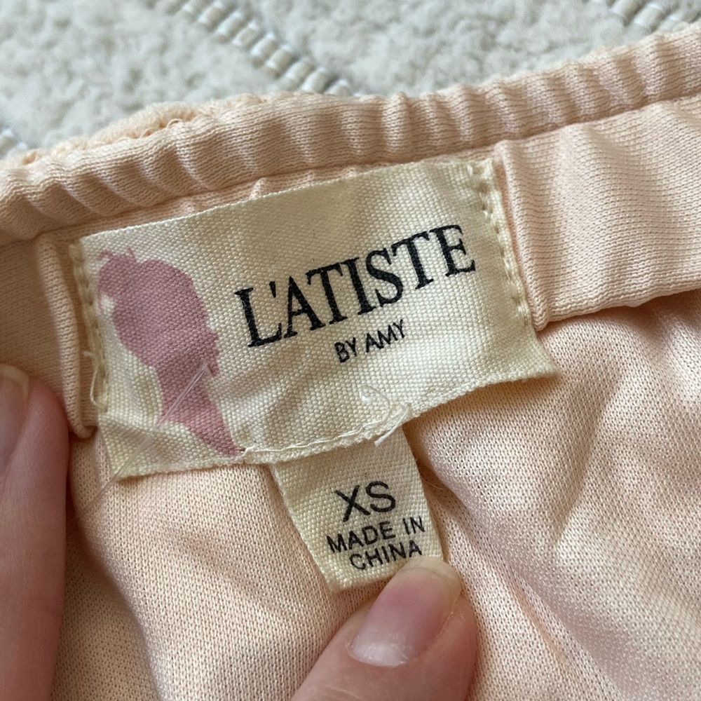 NWT Apricot Lane Peach Flower Mini Skirt - Picture 4 of 4